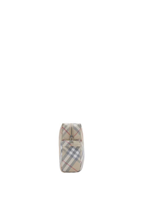 Burberry Check Baby Changing Pouch In Pale Stone