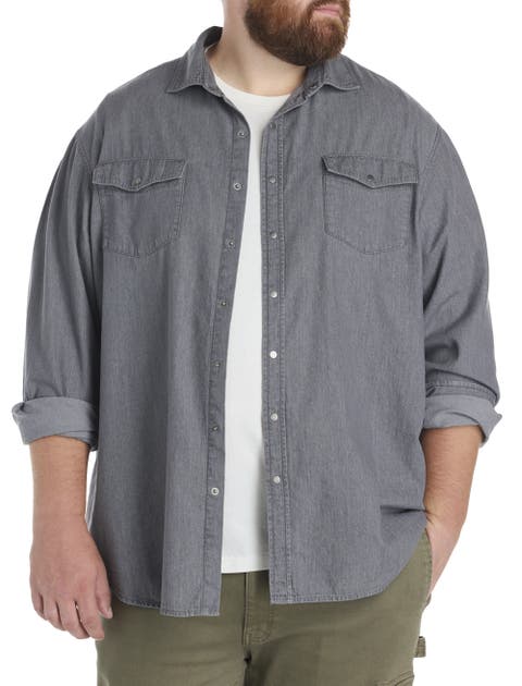 Big & Tall Washed Denim Sport Shirt