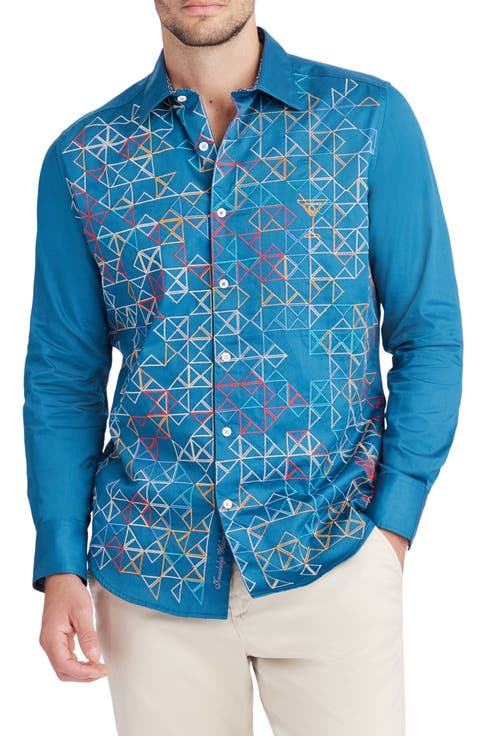 Shake & Stir Embroidered Button Up Shirt