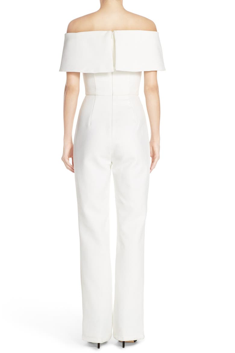 'Aphrodite' Off the Shoulder Jumpsuit, Alternate, color, MILK/IVORY