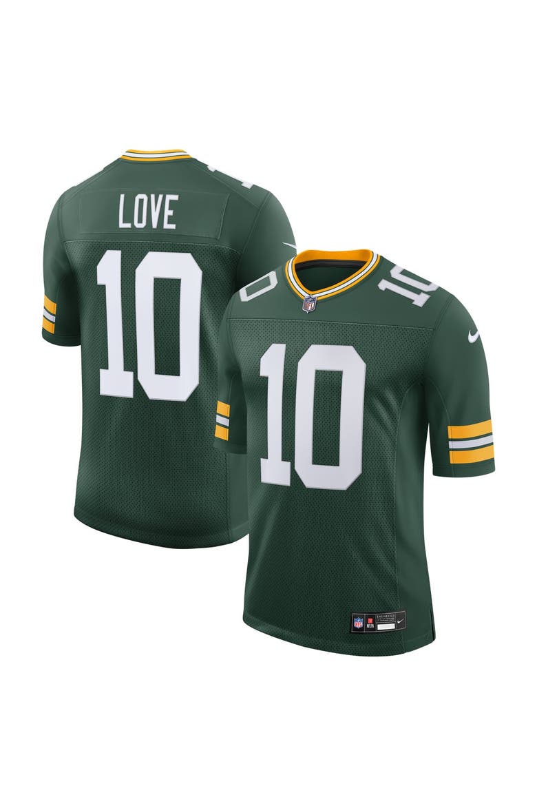 Men's Nike Jordan Love Green Green Bay Packers Vapor Untouchable Stitched Limited Jersey, Main, color, Green