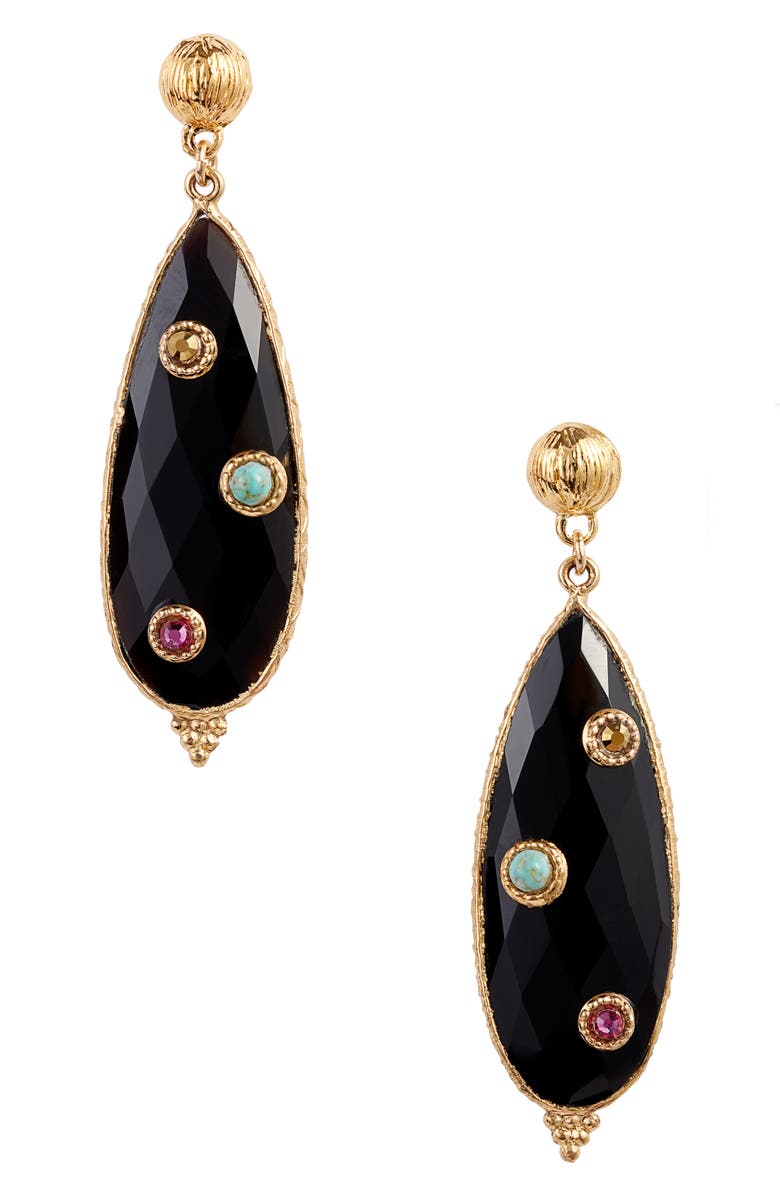 Gas Bijoux Serti Pierrot Teardrop Earrings, Main, color, 
