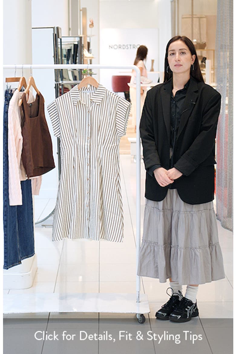 Striped Button Front Shirtdress video