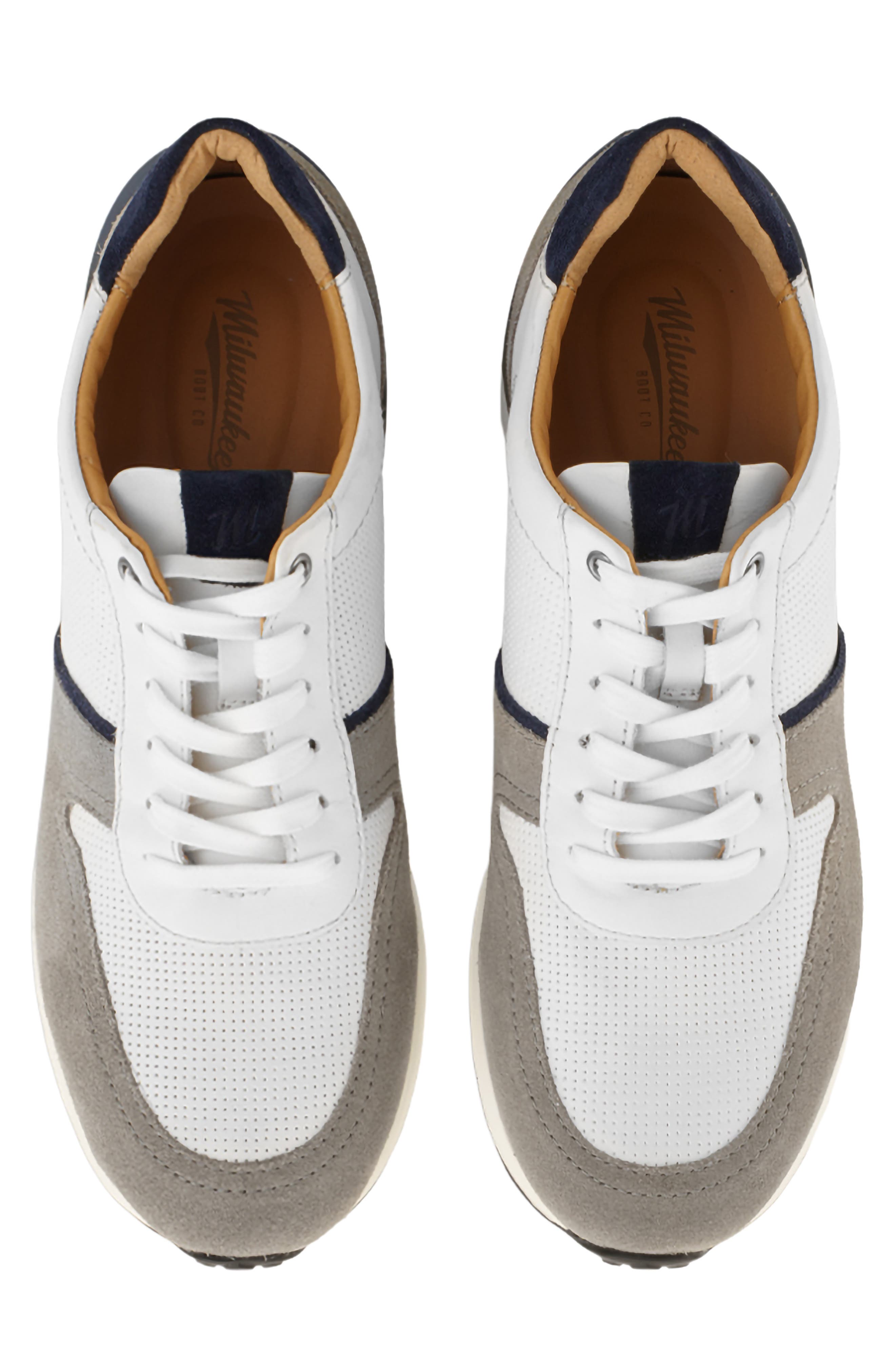Milwaukee Boot Company Gallun Sneaker, Alternate, color, White/ Grey