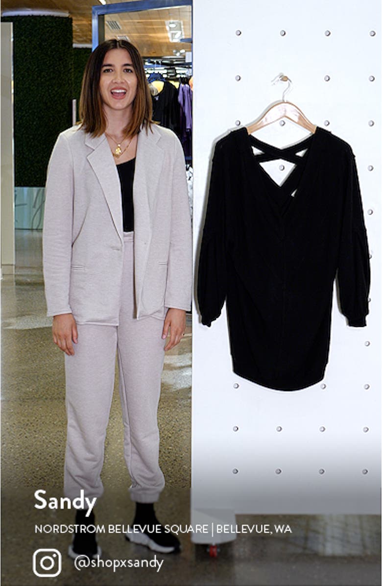 Cozy Double V Long Sleeve Throw On Dress, sales video thumbnail