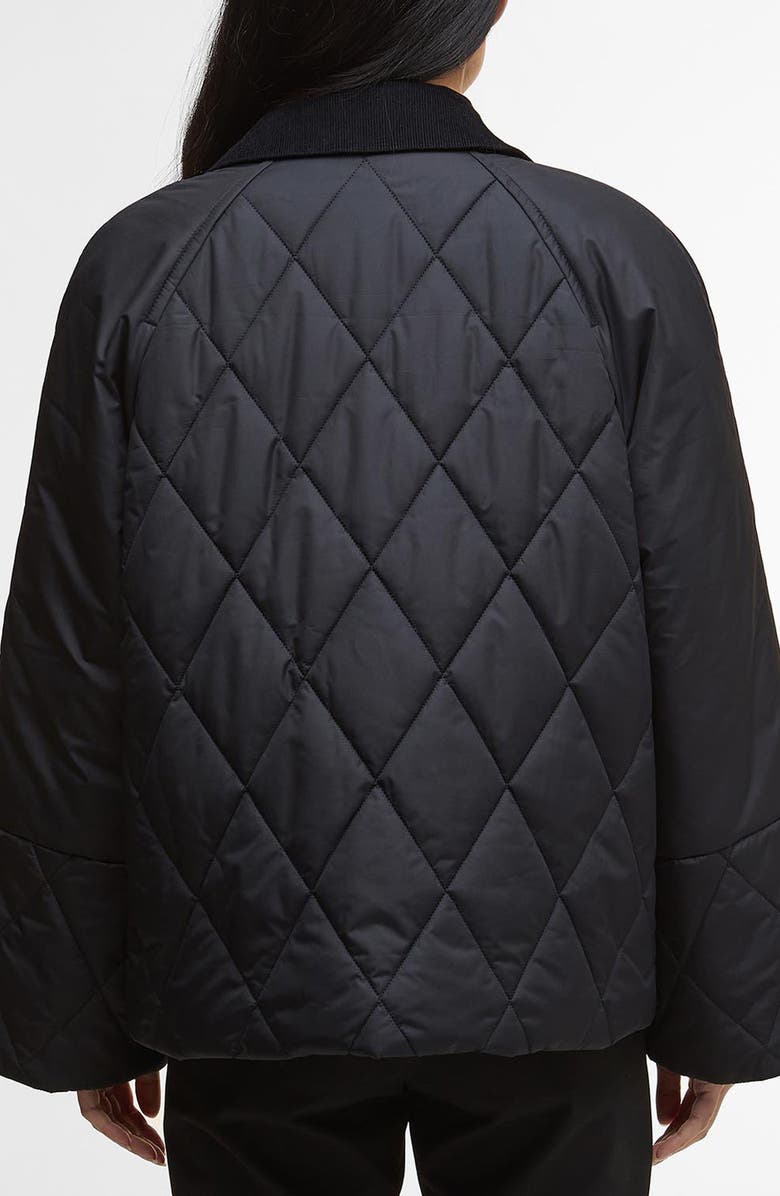Barbour Martha Diamond Quilted Jacket, Alternate, color, Black/ Classic Tartan
