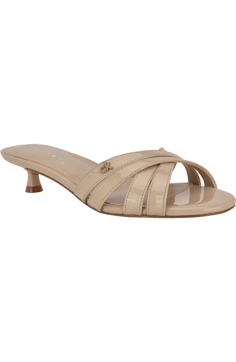Calvin Klein Gabbie Kitten Heel Slide Sandal, Main, color, Taupe