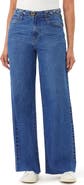 Kensie Carla Belted Wide Leg Jeans
