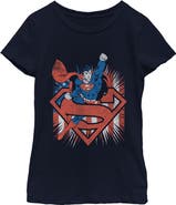 SUPERMAN Girl's Superman Festive Pose Graphic T-Shirt