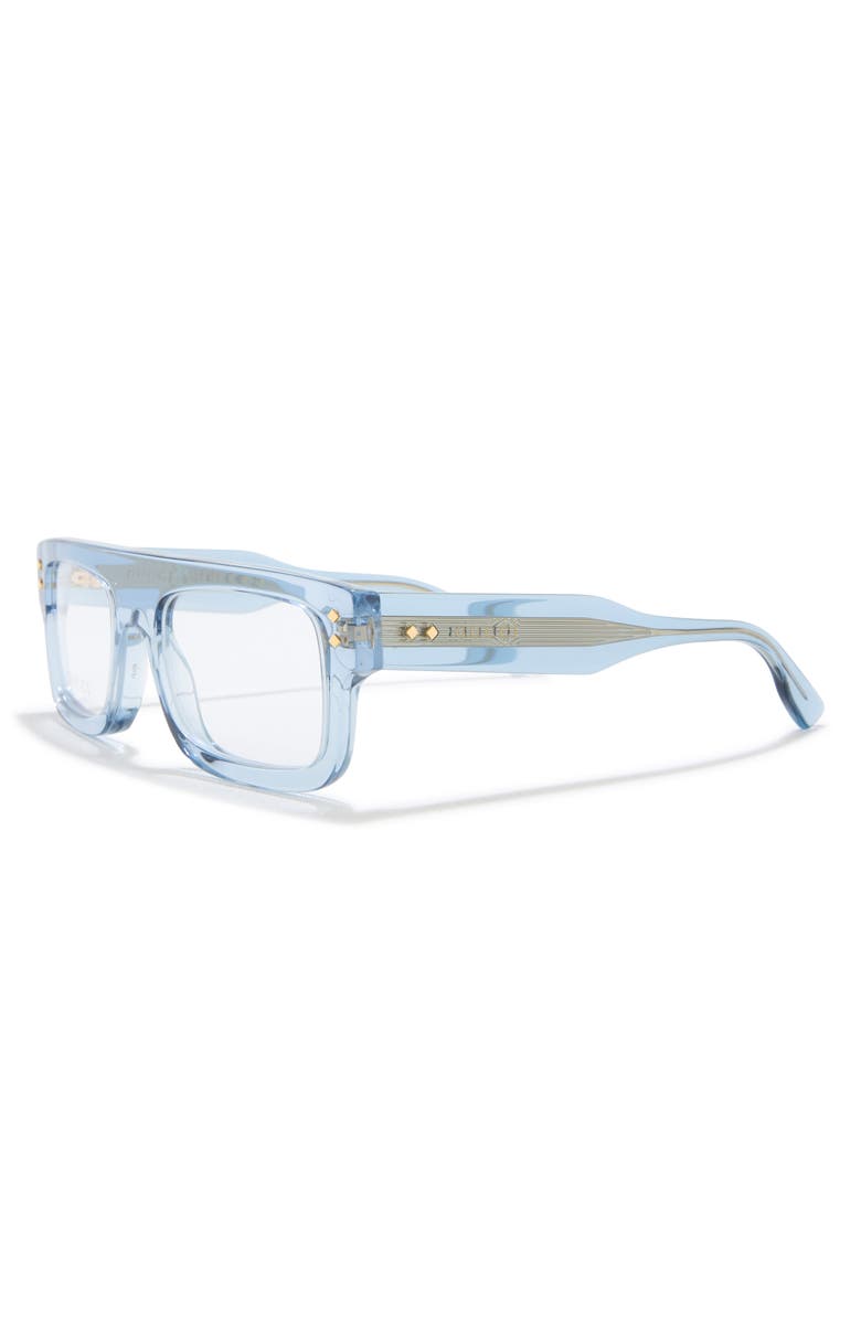 Gucci 52mm Square Rectangular Glasses, Alternate, color, Light Blue Transparent
