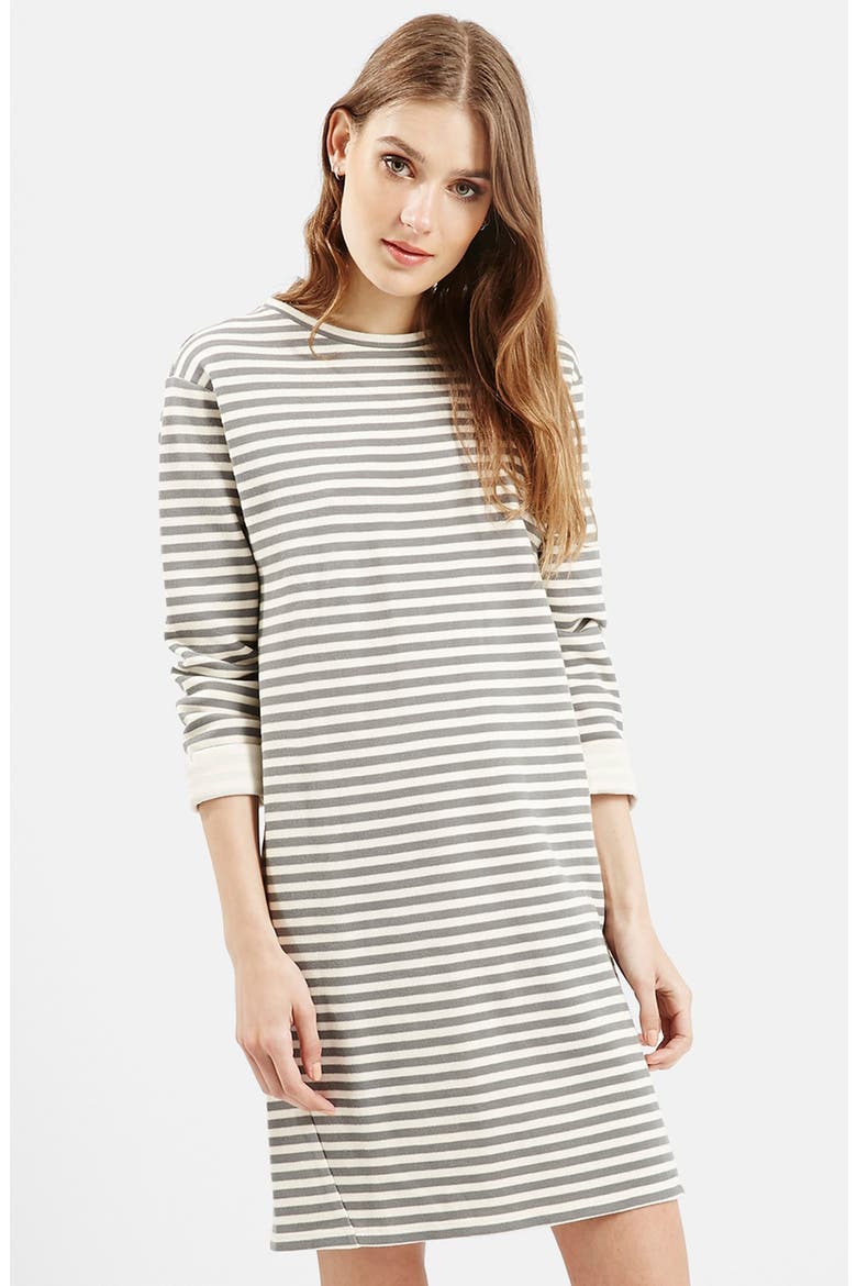 Stripe Sweater Dress, Alternate, color, BLACK MULTI
