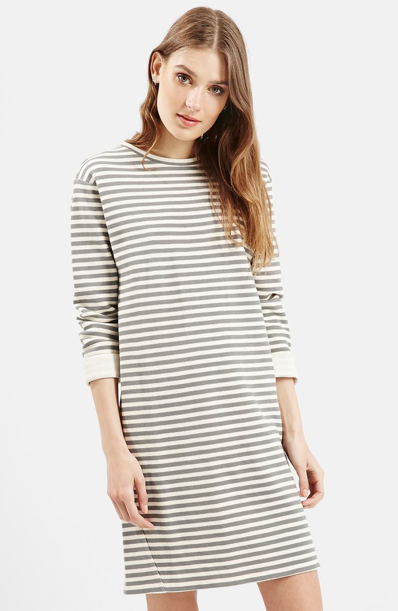 Topshop Stripe Sweater Dress, Alternate, color,