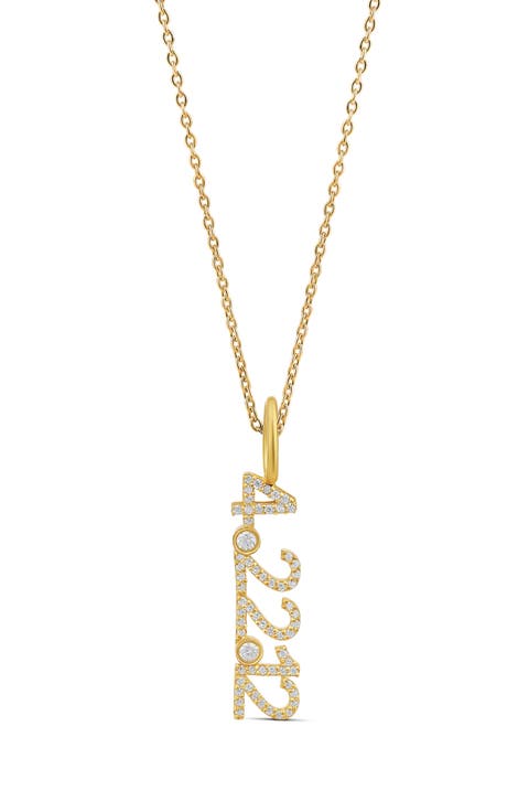Pavé Cubic Zirconia Date Pendant Necklace
