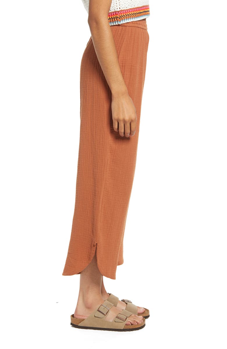 Marine Layer Corinne Wide Leg Cotton Gauze Pants, Alternate, color, 