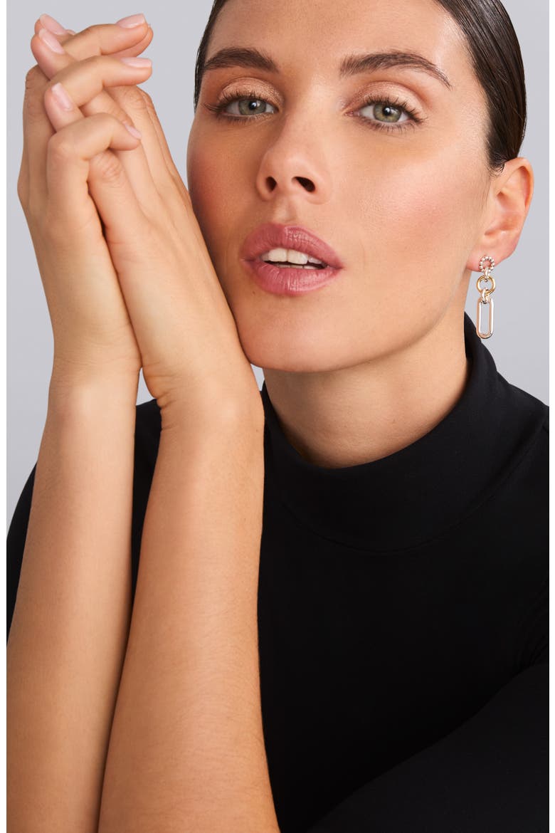 Signature Caviar Link Drop Earrings, Alternate, color, SILVER GOLD