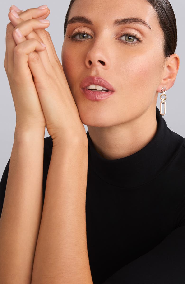 LAGOS Signature Caviar Link Drop Earrings, Alternate, color, Silver Gold