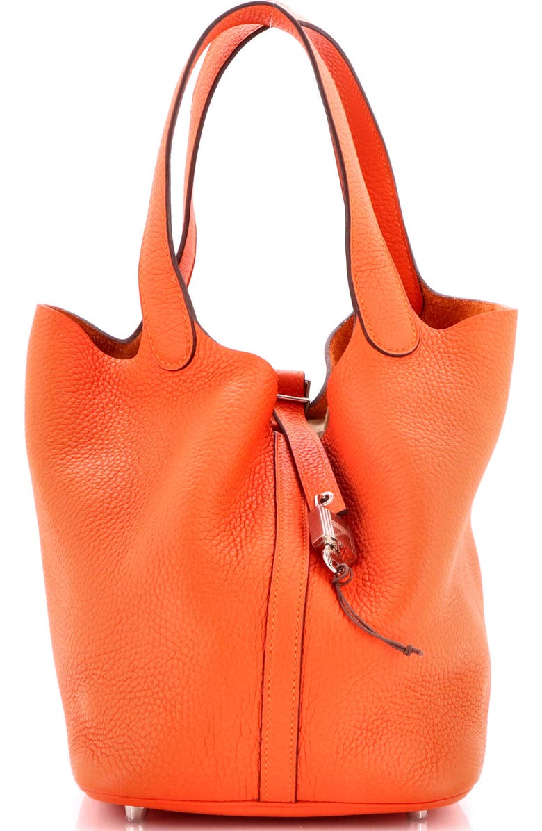 Pre-Owned Hermes Picotin Lock Bag Clemence MM, Main, color, Feu