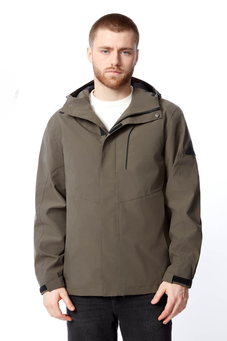 Hudson - Waterproof Hooded Rain Jacket, Alternate, color, DARK OLIVE