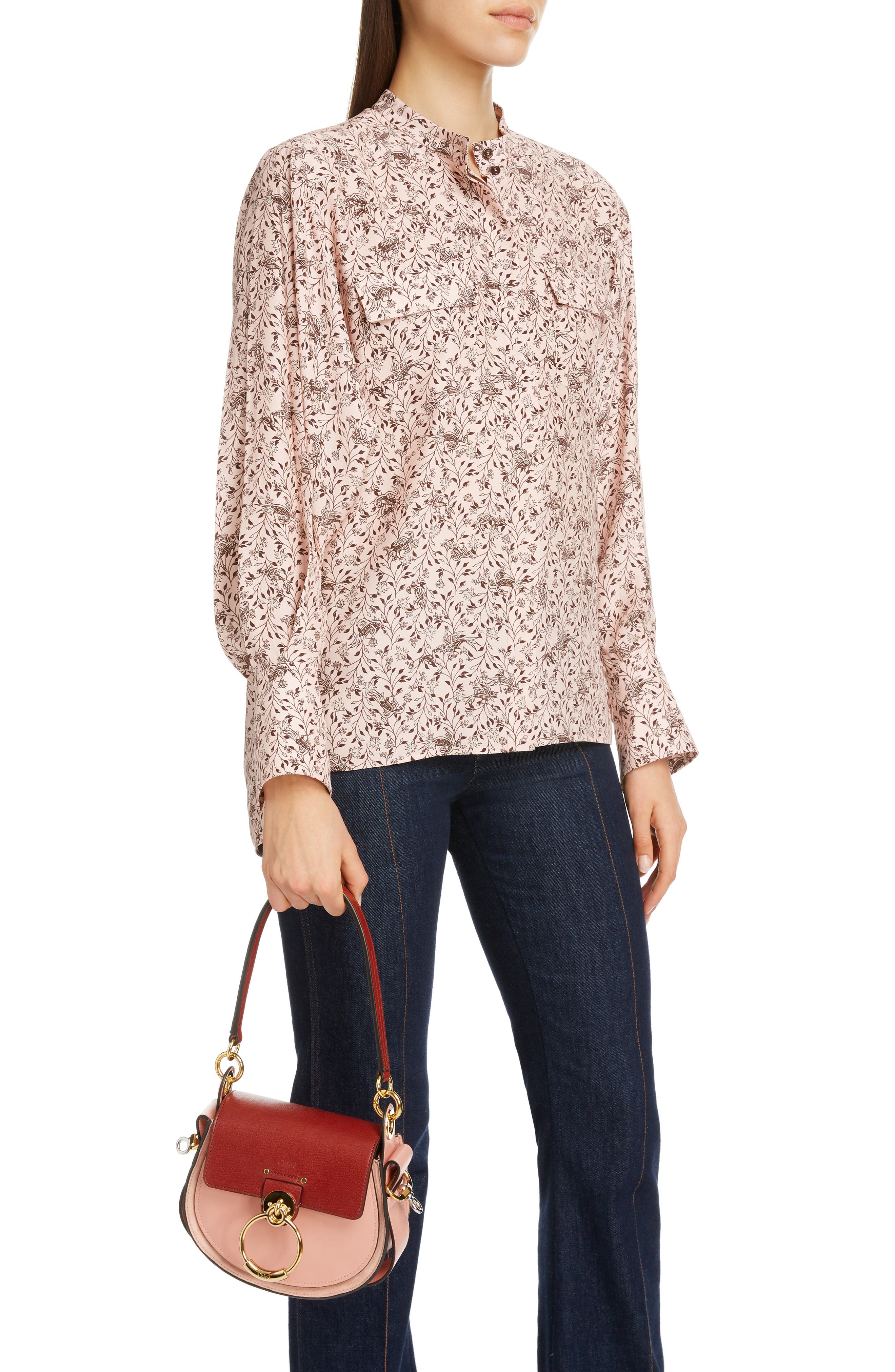 Chloé Small Tess Colorblock Leather Shoulder Bag, Alternate, color, 