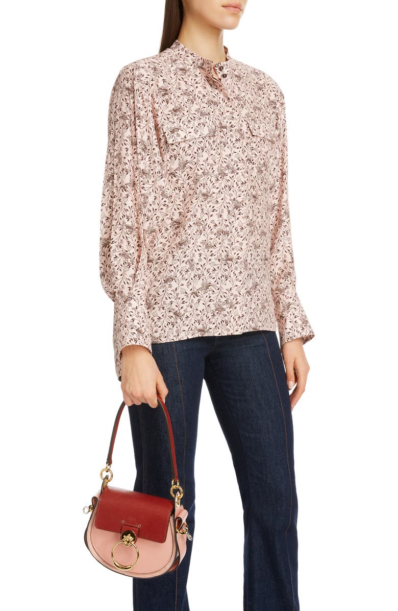 Chloé Small Tess Colorblock Leather Shoulder Bag, Alternate, color,