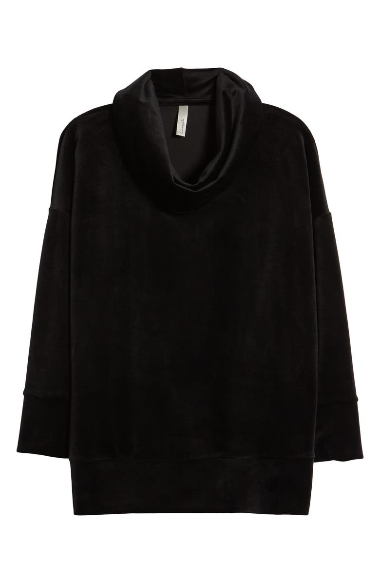 Loveappella Velvet Cowl Neck Tunic Top, Alternate, color, 