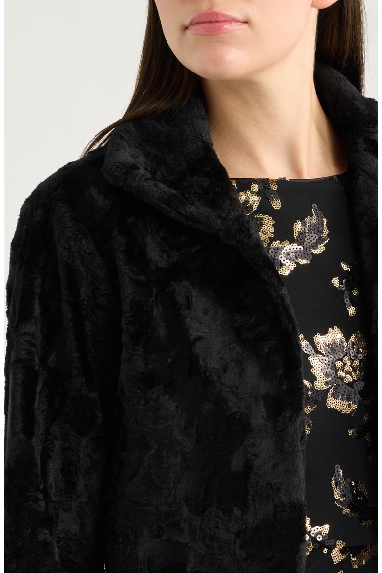 Furbie Faux Fur Bolero, Alternate, color, BLACK