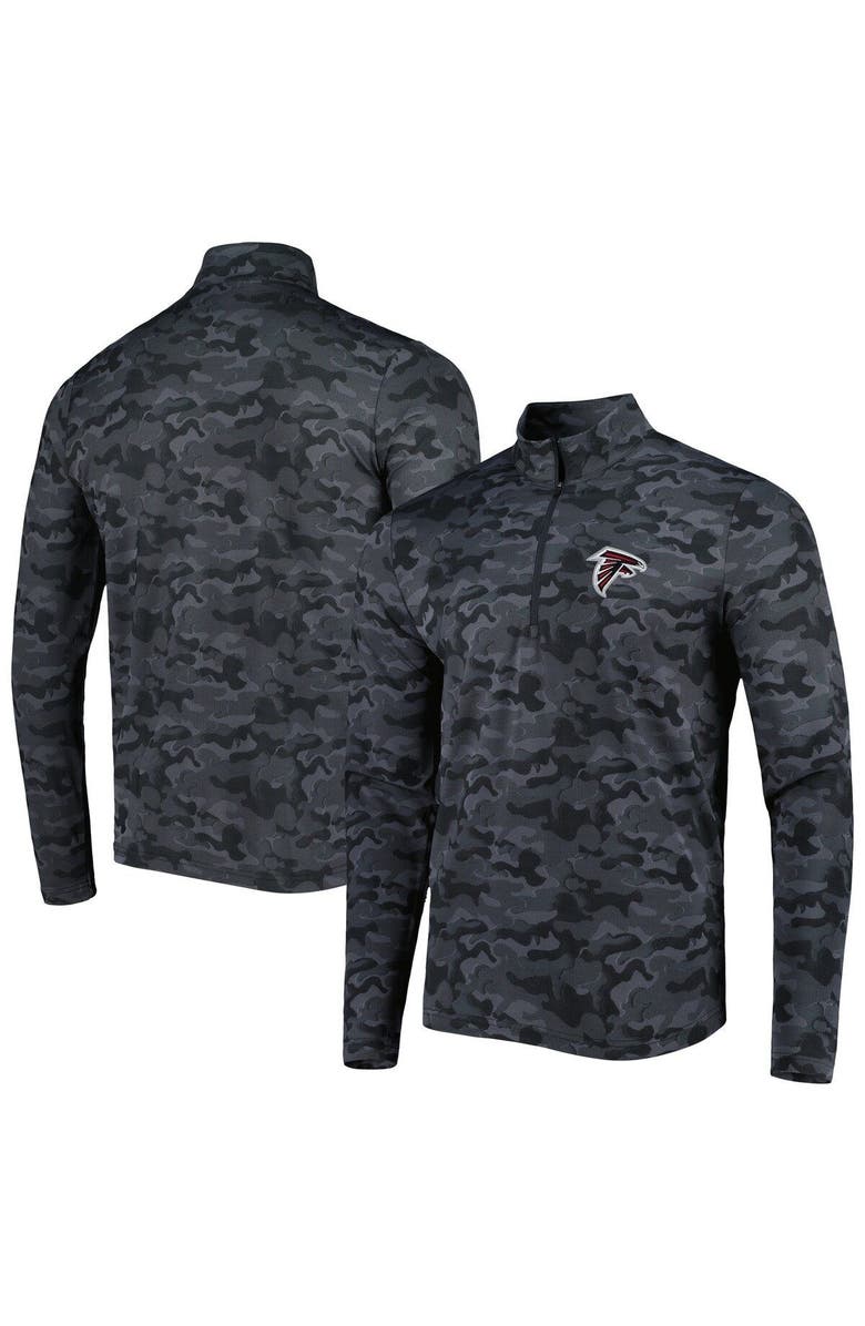 ANTIGUA Men's Antigua Black Atlanta Falcons Brigade Quarter-Zip Sweatshirt, Main, color, Black