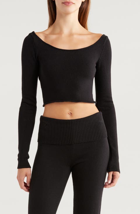 Cross Back Crop Sweater