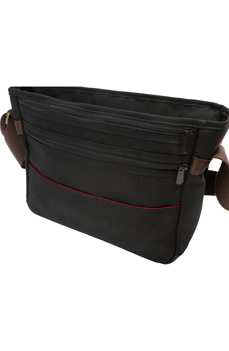 Manhattan Portage Waxed Nylon Sheridan Messenger Bag, Alternate, color, Black