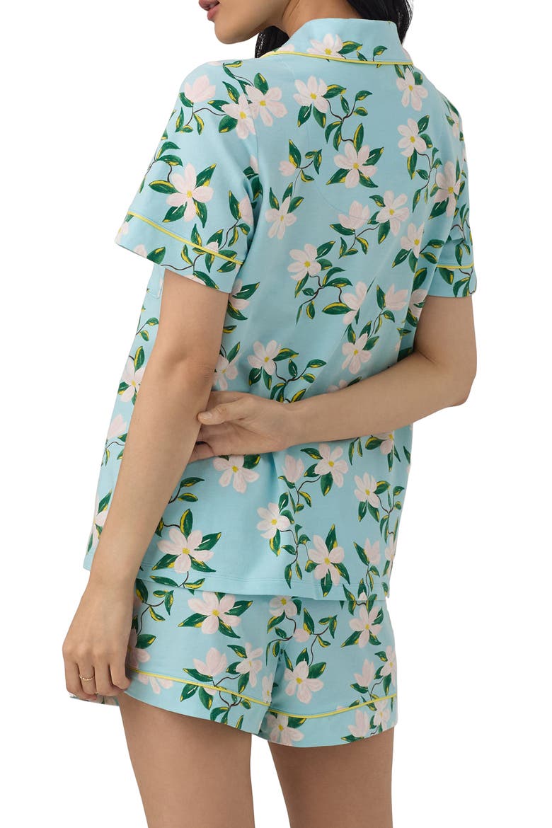 Print Stretch Organic Cotton Jersey Short Pajamas, Alternate, color, BELLE BLOSSOMS