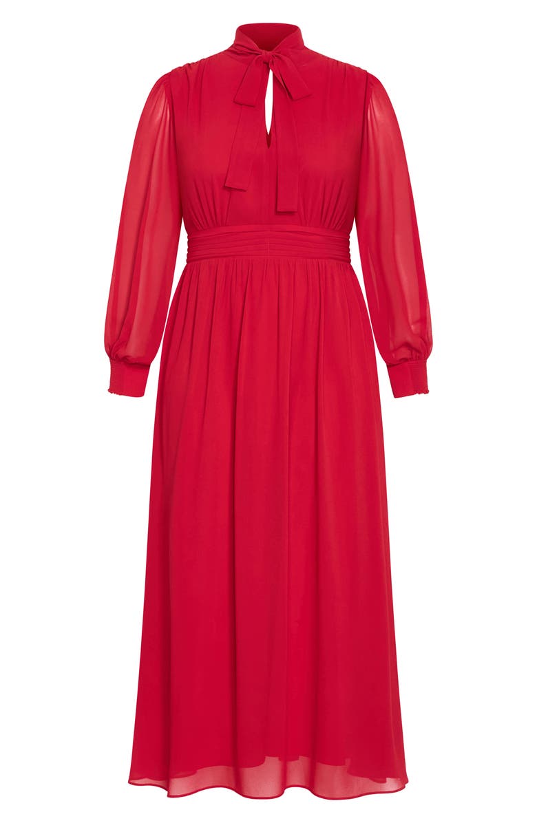 City Chic Alexandra Long Sleeve Open Back Maxi Dress, Alternate, color, Rosa