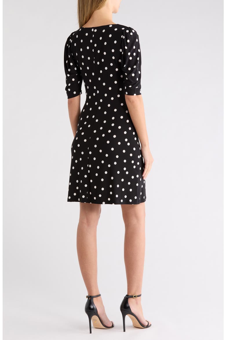Polka Dot Jersey Dress, Alternate, color, BLK/ IVY