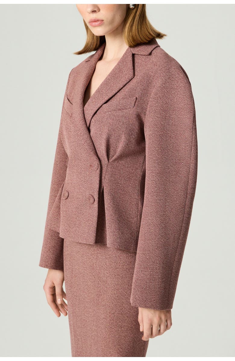 Nocturne Double-Breasted Tailored Blazer, Alternate, color, Burgundy