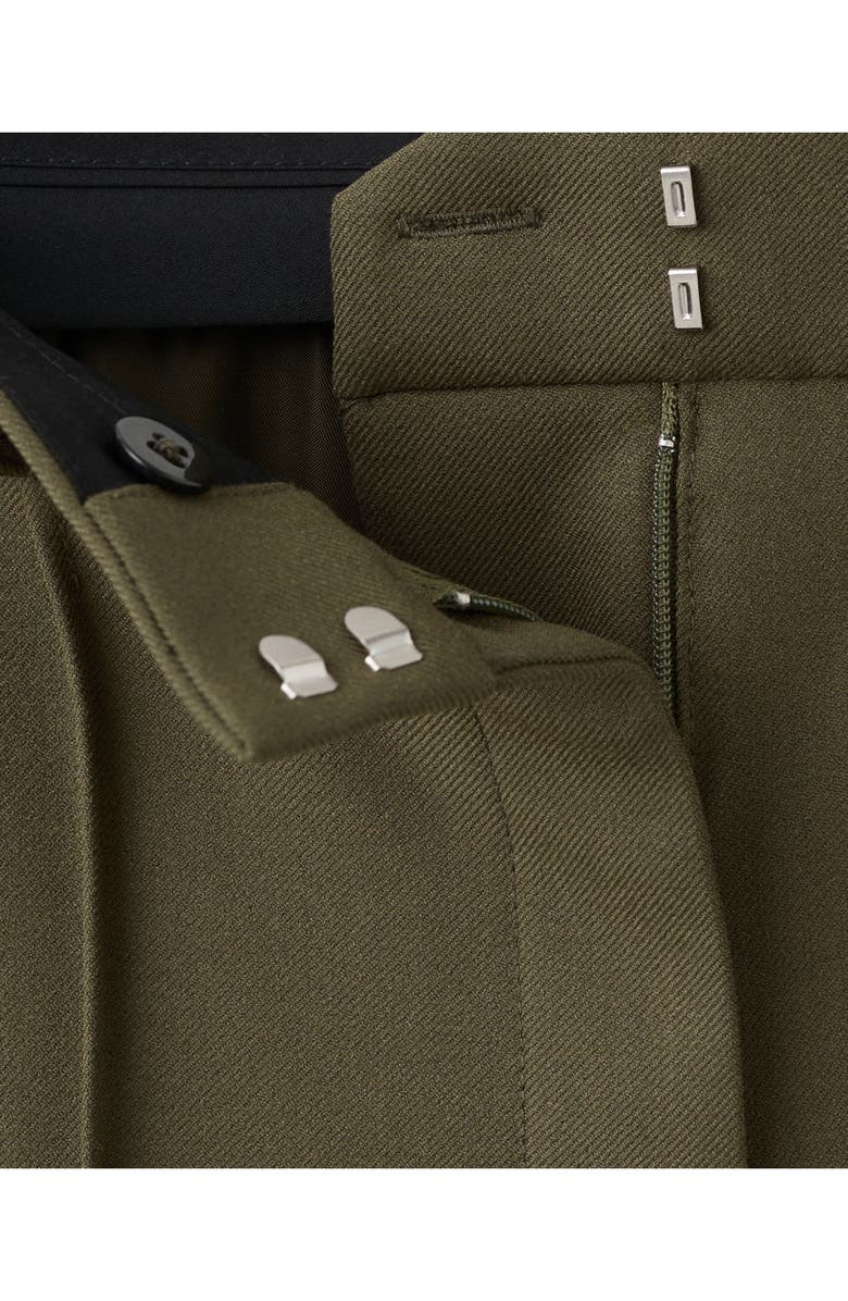 MANGO Pleated Straight Leg Pants, Alternate, color, Khaki Green