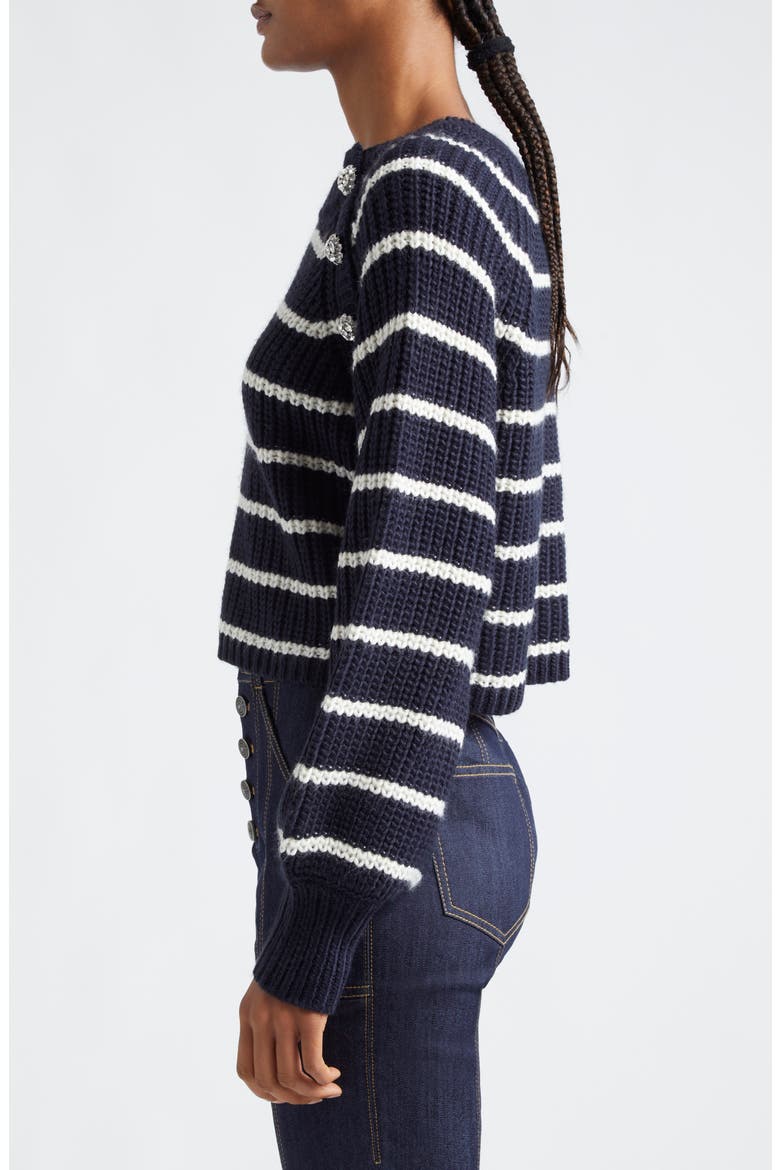 Keren Stripe Sweater, Alternate, color, NAVY/ IVORY