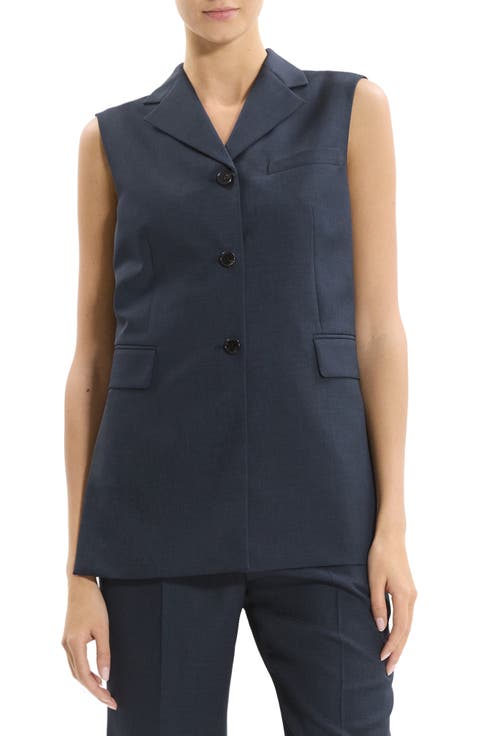 Cinch Detail Notch Neck Vest