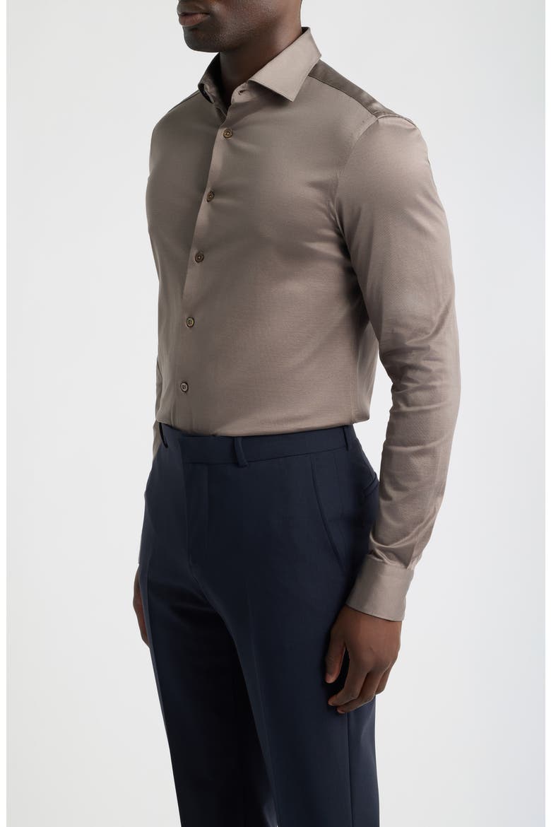 Regular Fit Cotton Jersey Shirt, Alternate, color, BROWN