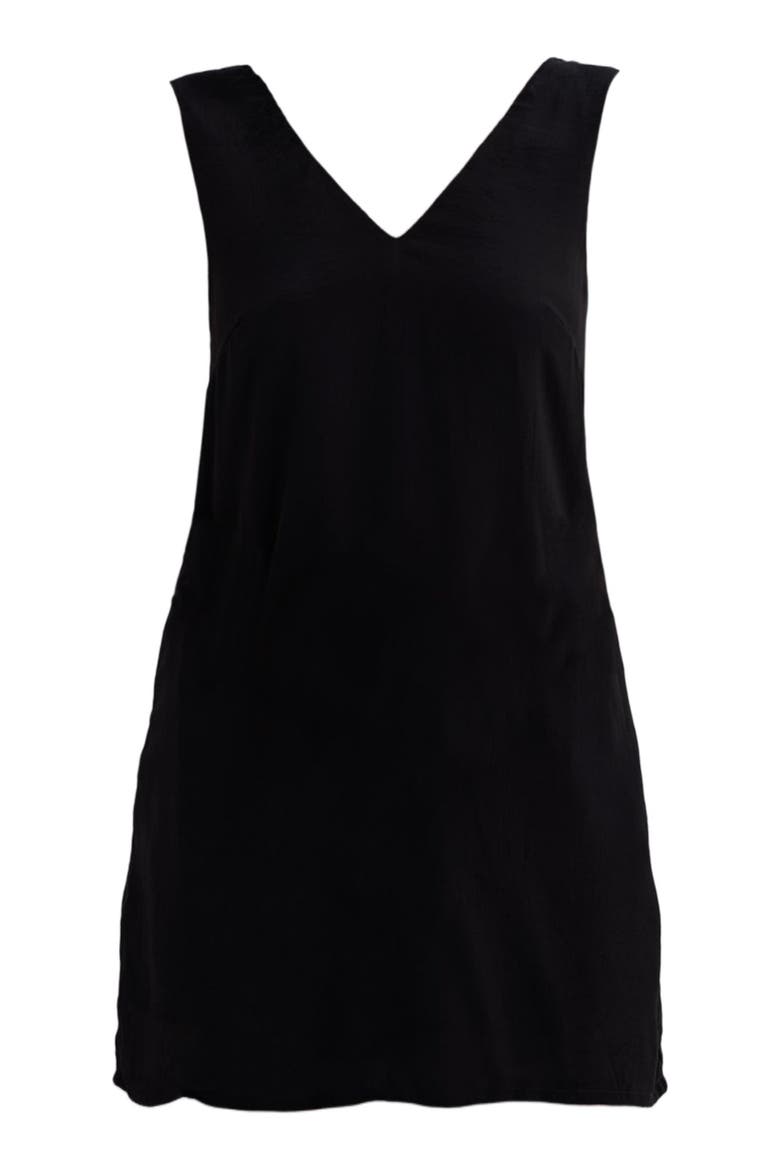 Midnight Muse V-neck Short Dress in Black, Alternate, color, Black