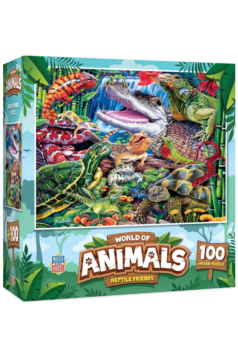 Reptile Friends 100 Piece Jigsaw Puzzle, Main, color, Multicolor