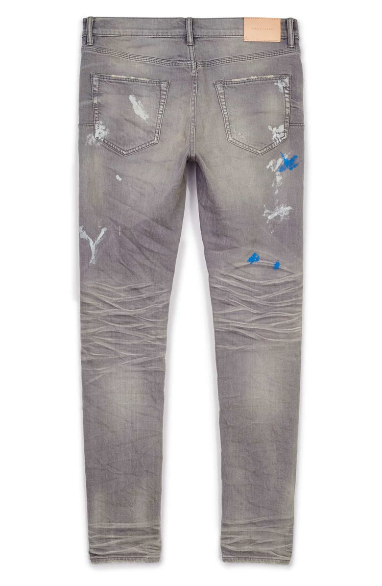 PURPLE BRAND PURPLE Paint Splatter Distressed Skinny Jeans, Alternate, color,