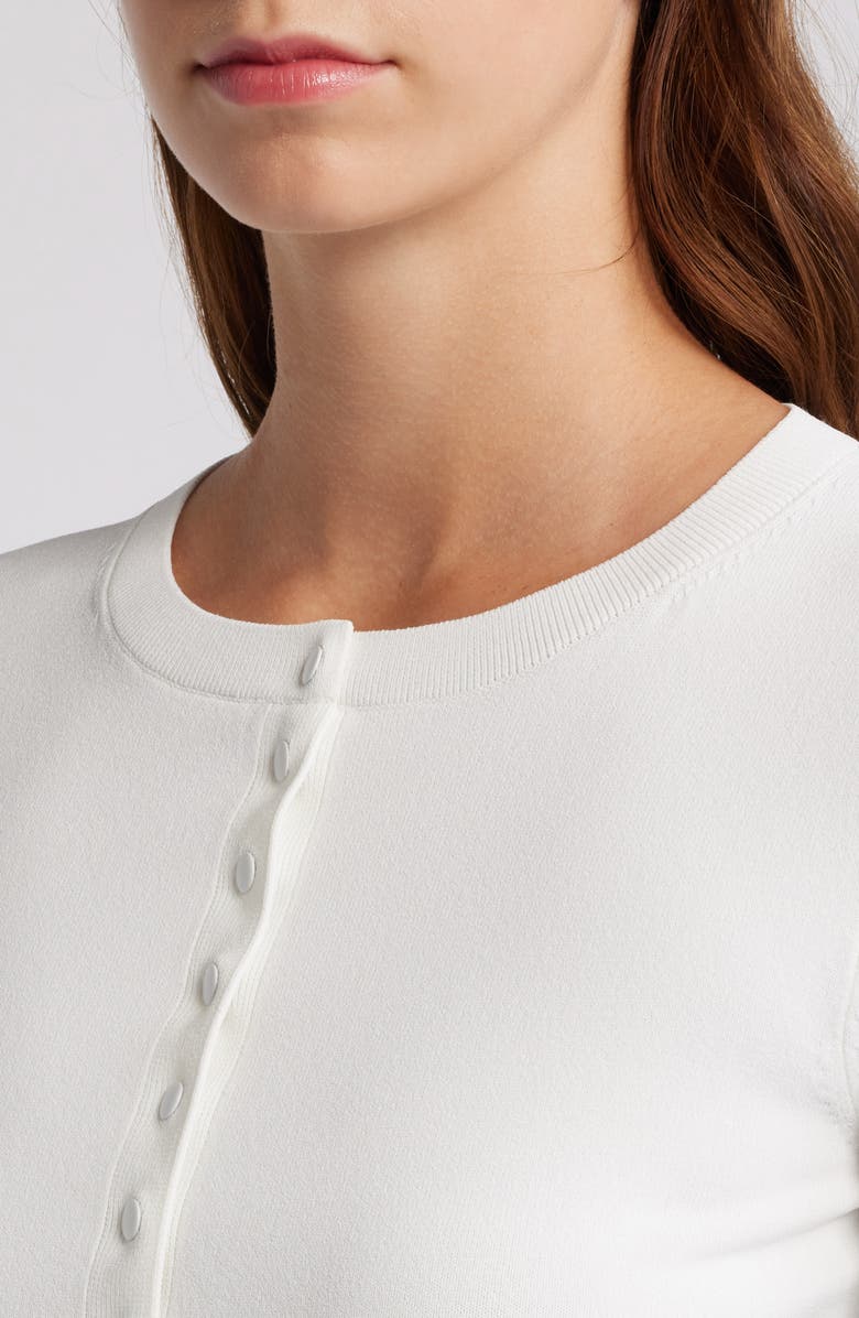 HOUSE OF CB Riva Stretch Jersey Cardigan, Alternate, color, Cloud Dancer