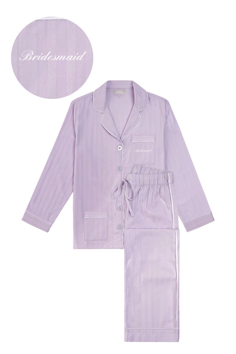 Bridesmaid Cotton Long Pajama Set, Main, color, Lavender