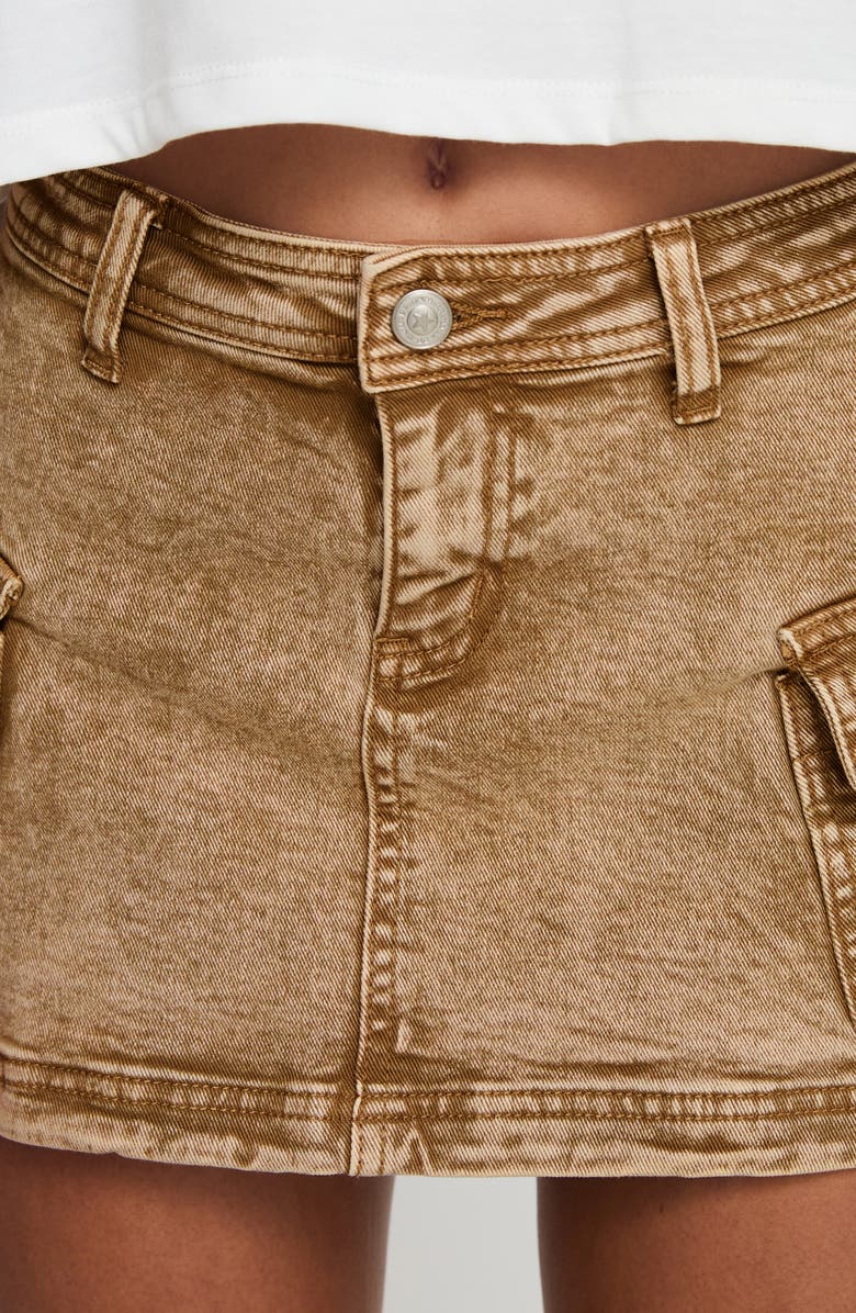 Princess Polly Velveta Low Rise Denim Cargo Miniskirt, Alternate, color, 