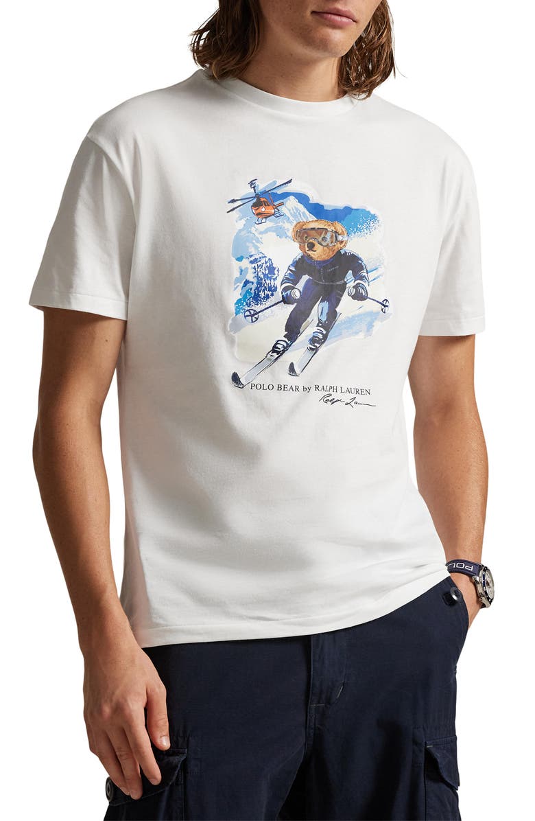 Polo Ralph Lauren Classic Fit Polo Bear Graphic T-Shirt, Main, color, White/ Active Bear