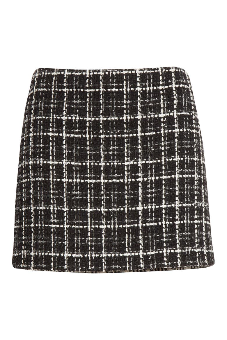 Elana Tweed Miniskirt, Alternate, color, BLACK/ WHITE
