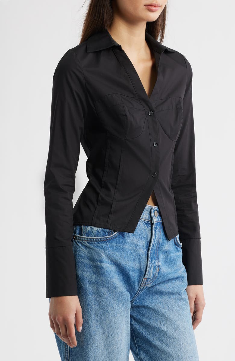 Princess Polly ZIFA SHIRT BLACK, Alternate, color, Black