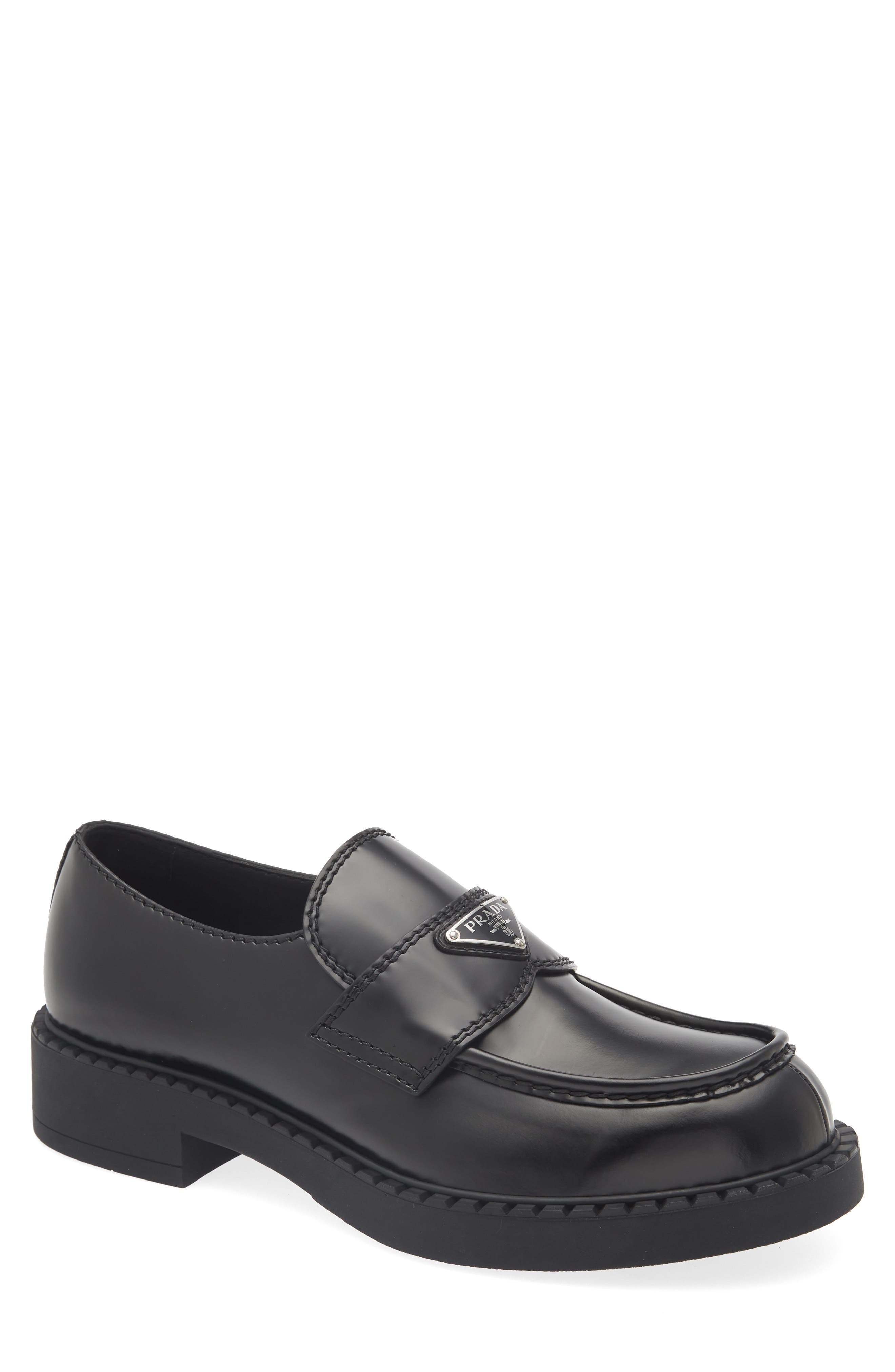 Prada Chocolate Loafer, Main, color, Nero
