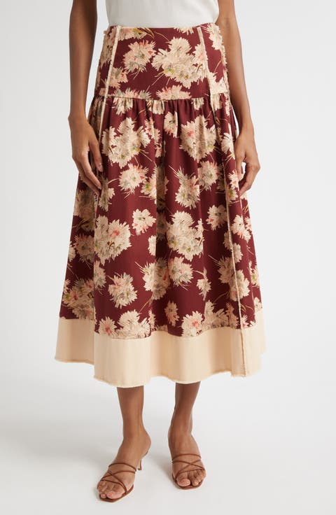 Mae Bouquet Fray Maxi Skirt