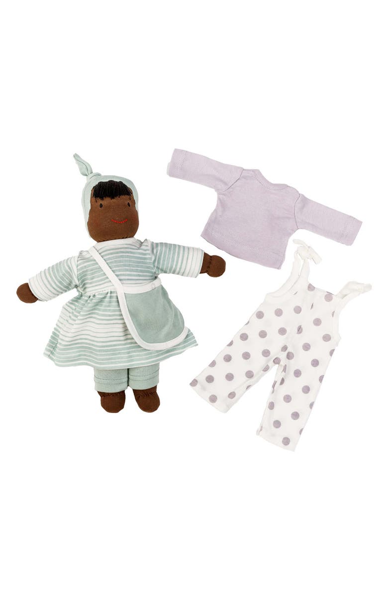 Under the Nile 3-Piece Organic Cotton Sasha Stripe Waldorf Doll Toy Set, Main, color, 