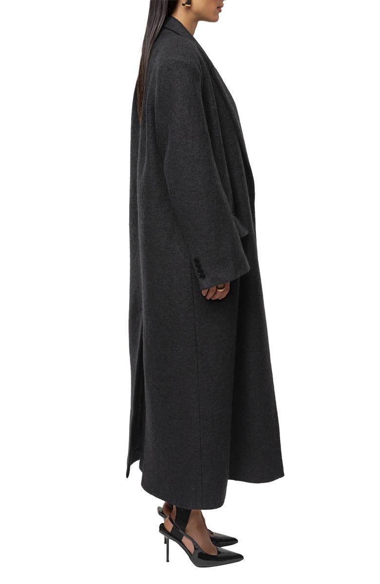 JLUXLABEL Double Breasted Wool Blend Coat, Alternate, color, Black